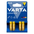 Комплект Германски алкални батерии VARTA Longlife AAA, 4 бр.